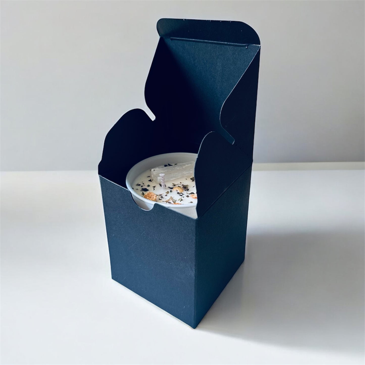 30CL MATTE BLACK CANDLE BOX WITH WEBBED TOP