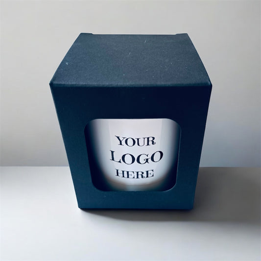 30CL MATTE BLACK CANDLE BOX WITH WINDOW & WEBBED TOP